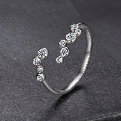 925 Sterling Silver Moissanite 0.06 Carat Ring for Women, Size E