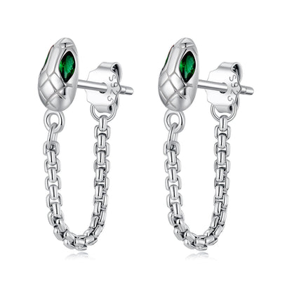 925 Sterling Silver Earrings with CZ in White Gold Plating