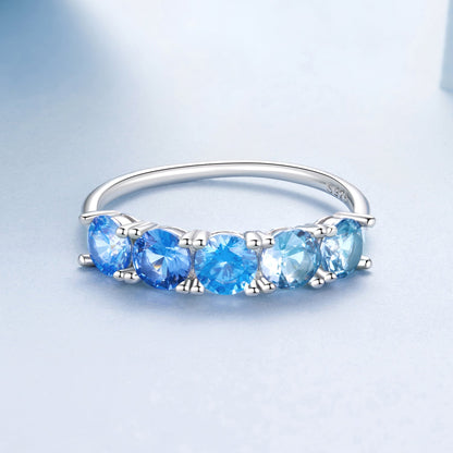 925 Sterling Silver Ring with White Gold Plating for Women, Size 6.0