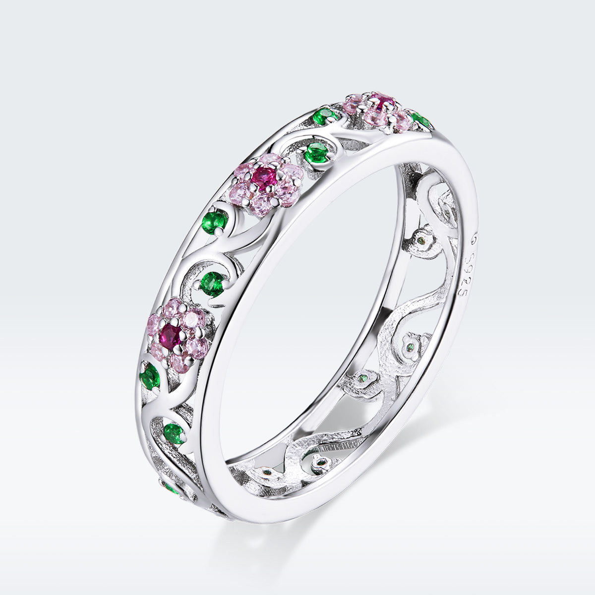 925 Sterling Silver Ring with Pavé Setting CZ - Size 6.0