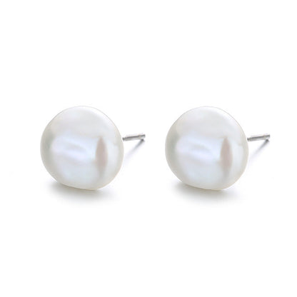 925 Sterling Silver White Gold Plated Freshwater Pearl Earrings