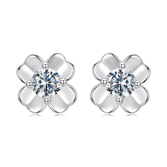 925 Sterling Silver Moissanite Earrings 0.6cm for Women