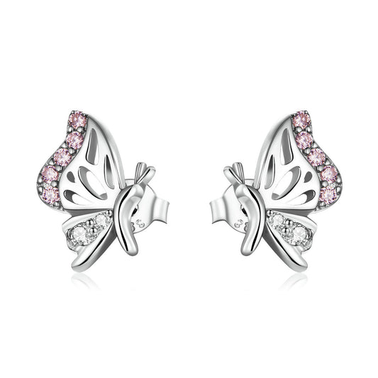 925 Sterling Silver Earrings with CZ in Pavé Setting