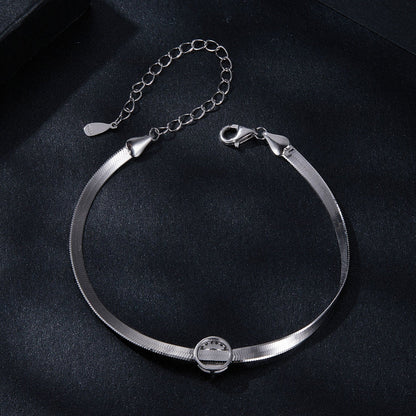 925 Sterling Silver 5.0mm Moissanite Bracelet with White Gold Plating for Women