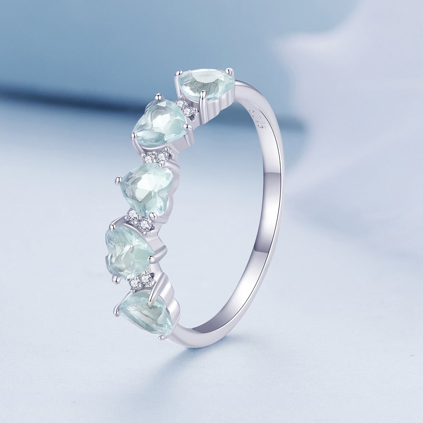925 Sterling Silver Ring with 4.5mm Pavé Set CZ, Size 7, for Women