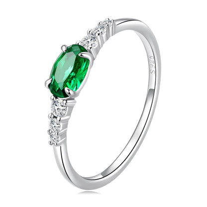 925 Sterling Silver & Platinum Plated 0.1cm CZ Ring for Women - Size 6.0