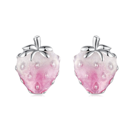 Boucles d'oreilles en émail plaqué or blanc et argent sterling 925