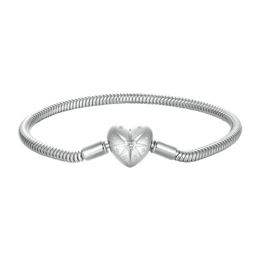 925 Sterling Silver + Pavé Setting White Gold Bracelet 17.0cm for Women