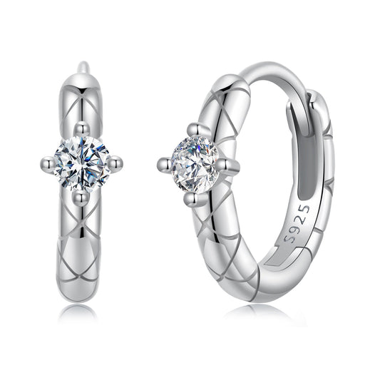 Boucles d'oreilles en moissanite en argent sterling 925 de 1,3 cm pour femmes