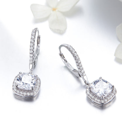 925 Sterling Silver Plated Gold Pavé Setting CZ Earrings for Women