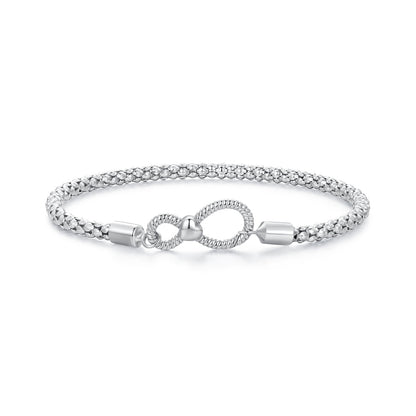 925 Sterling Silver Infinity Love Bracelet for Women - Size 17.0