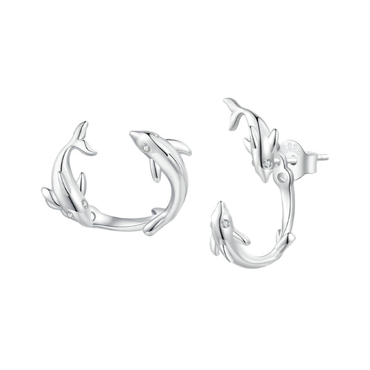 S925 Sterling Silver Rose Gold Plated Zircon Earrings