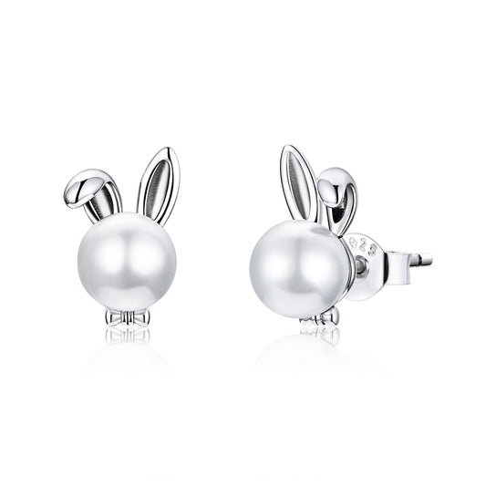 Boucles d'oreilles en argent sterling 925 avec perle de coquillage de qualité