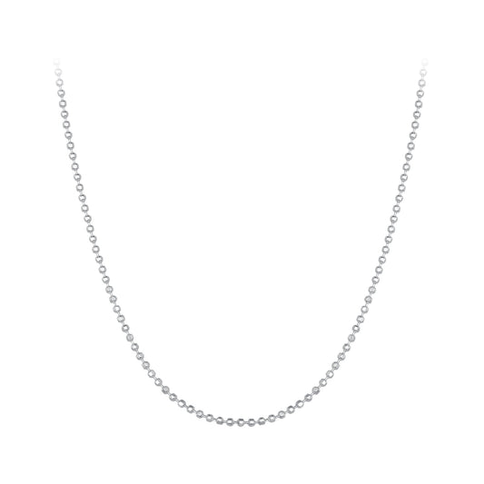 925 Sterling Silver Plated Platinum Necklace 400+50mm for Women