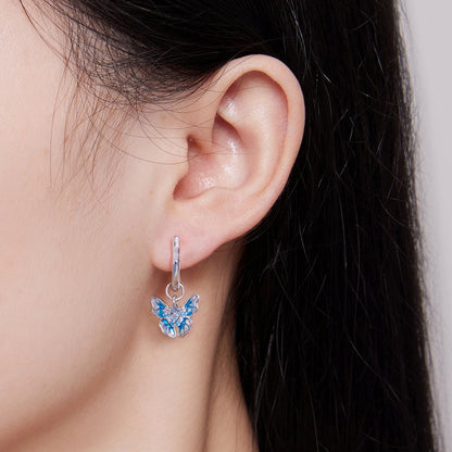 925 Sterling Silver Enamel Pavé Setting CZ Earrings for Women