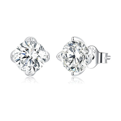 925 Sterling Silver 0.50 Carat Moissanite Earrings for Women