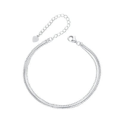 925 Sterling Silver & White Gold Plated Bracelet