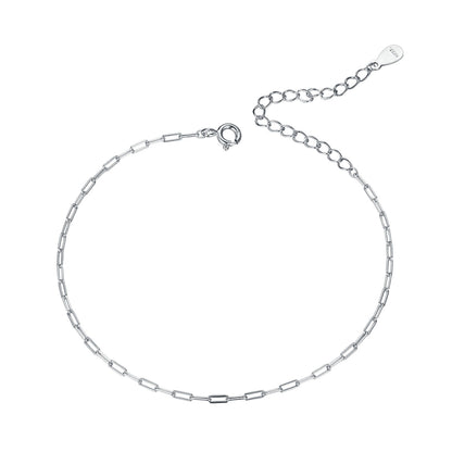 925 Sterling Silver & Plated Platinum Bracelet - 17+5cm Length
