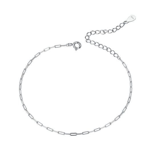 925 Sterling Silver & Plated Platinum Bracelet - 17+5cm Length