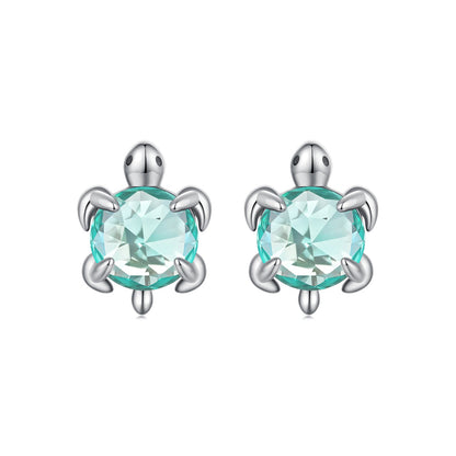 925 Sterling Silver Earrings with Transparent Glass and Oxidized Finish for Women