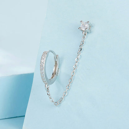 S925 Sterling Silver 3mm Pavé Setting CZ Earrings for Women