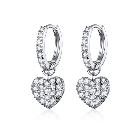 925 Sterling Silver CZ Pavé Setting Earrings for Women