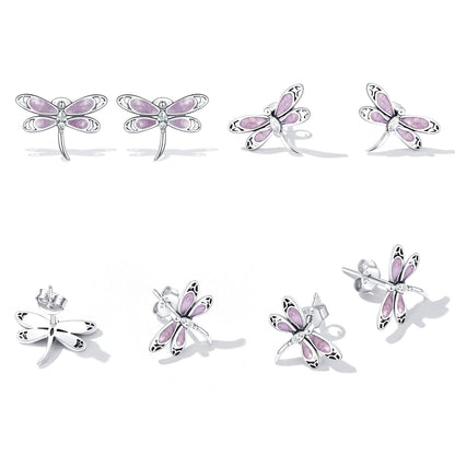 925 Sterling Silver Enamel Process Earrings with Pavé Setting CZ for Women