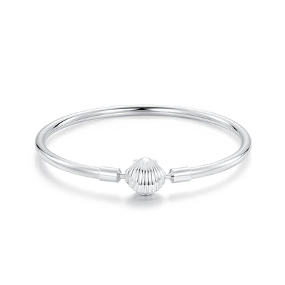 925 Sterling Silver White Gold Plated Bracelet 17.0 cm Inner Diameter 55mm for Women