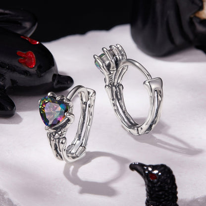 925 Sterling Silver Earrings with Transparent Glass for Women