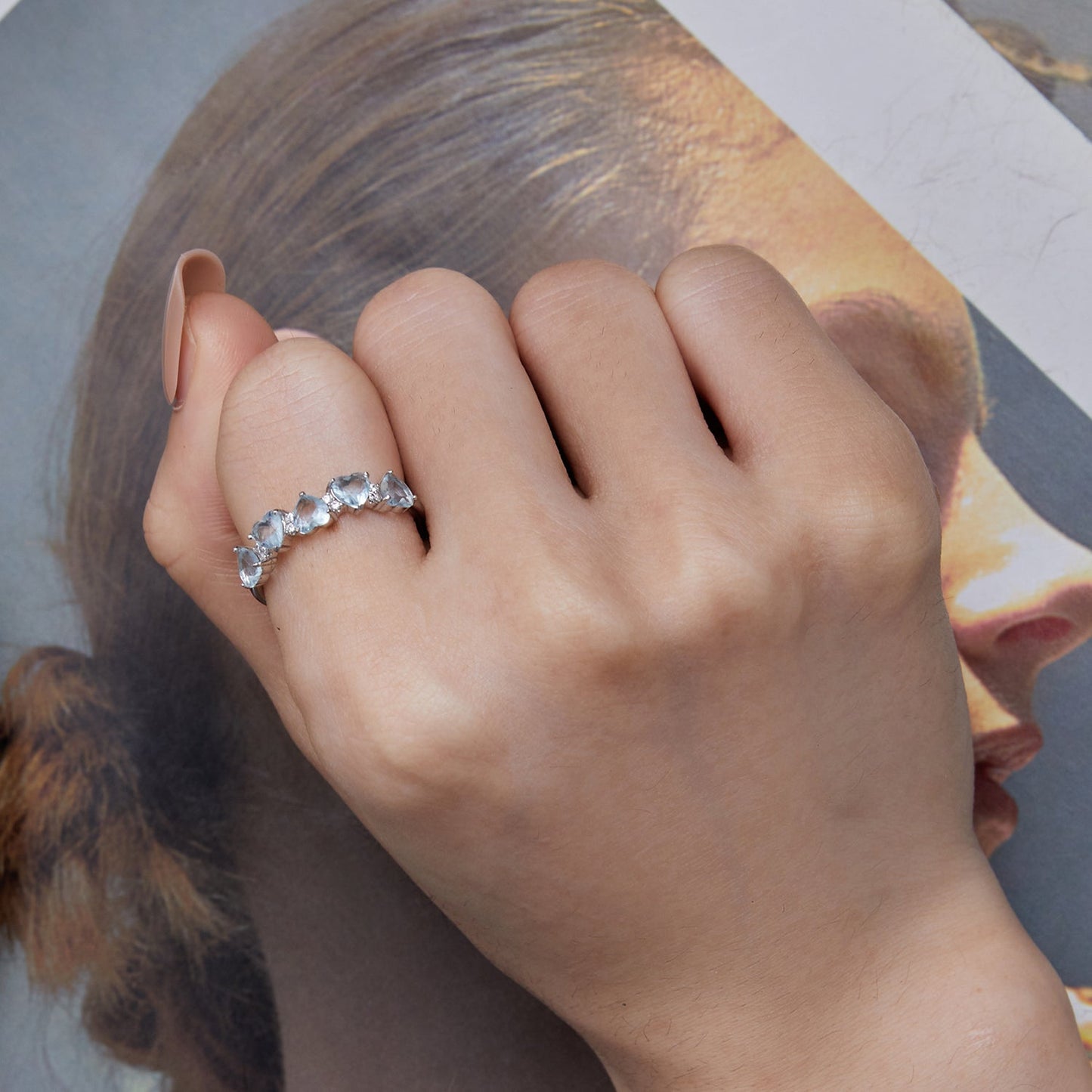 925 Sterling Silver Ring with 4.5mm Pavé Set CZ, Size 7, for Women