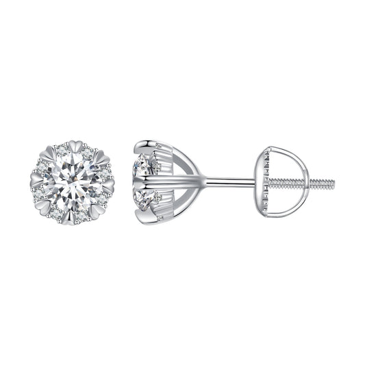 925 Sterling Silver Moissanite 0.50 Carat Earrings for Women