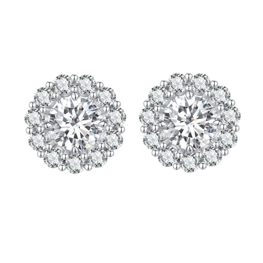 925 Sterling Silver 0.5 Carat Moissanite Earrings for Women