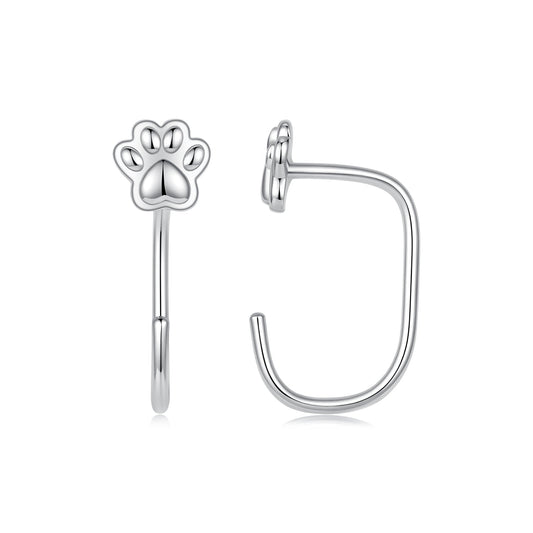 Boucles d'oreilles en argent sterling 925 plaqué or blanc pour femme