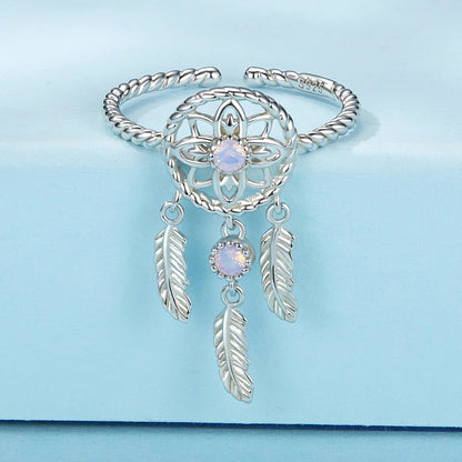 925 Sterling Silver Nano Opal Stone Ring for Women