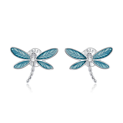 925 Sterling Silver & Platinum Plated Pavé Setting CZ Earrings