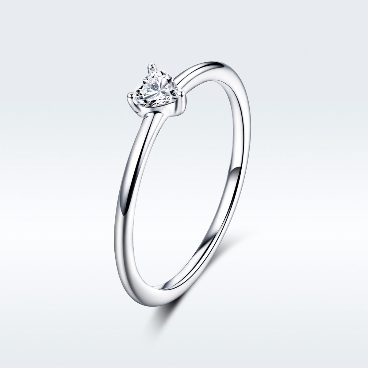 925 Sterling Silver Ring Size 6.0 with CZ and Platinum Plating for Women