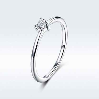 925 Sterling Silver Ring Size 6.0 with CZ and Platinum Plating for Women