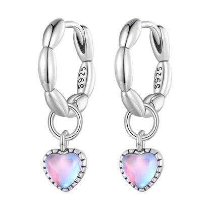 S925 Sterling Silver Earrings with Transparent Glass for Women