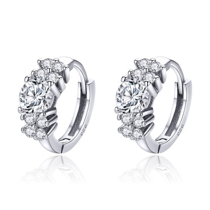 925 Sterling Silver Earrings with Pavé Setting and CZ Stone for Women