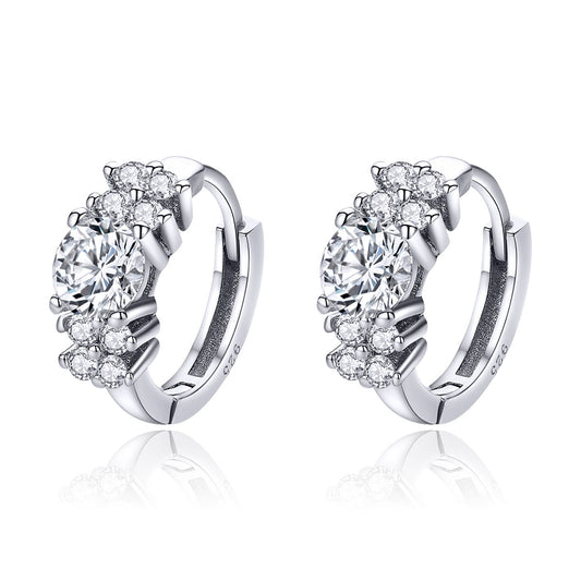 925 Sterling Silver Earrings with Pavé Setting and CZ Stone for Women