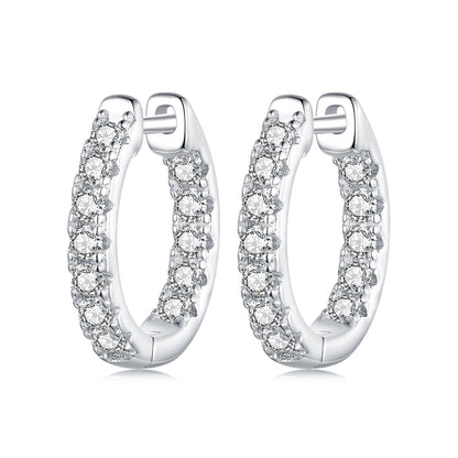 925 Sterling Silver 0.023 Carat Moissanite Earrings for Women