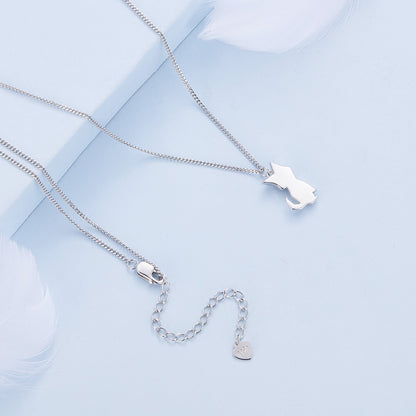 925 Sterling Silver 16mm x 10mm Platinum Plated Necklace for Unisex