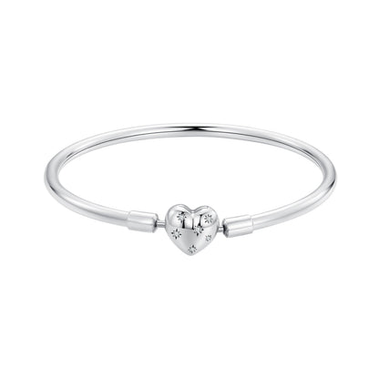 925 Sterling Silver White Gold Plated 17.0cm CZ Bracelet for Women