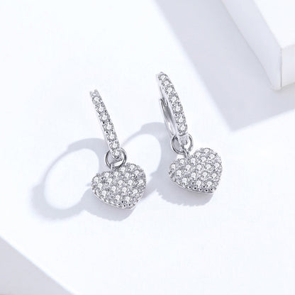 925 Sterling Silver CZ Pavé Setting Earrings for Women