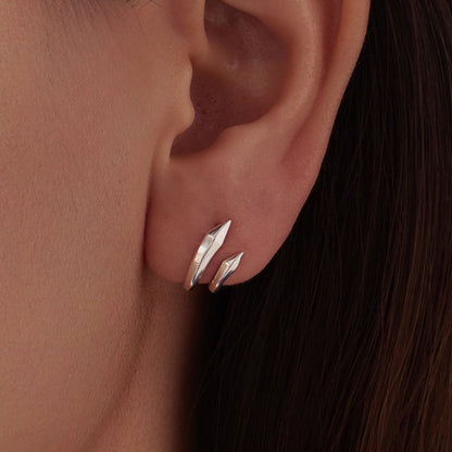 925 Sterling Silver Oxidized Silver Earrings Size 1.3*0.7cm