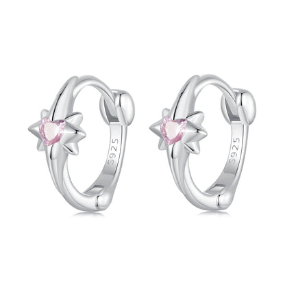 925 Sterling Silver White Gold Plated Earrings with CZ for Women