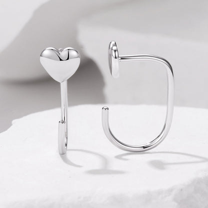 925 Silver White Gold Plated 1.4cm Brass Earrings for Women