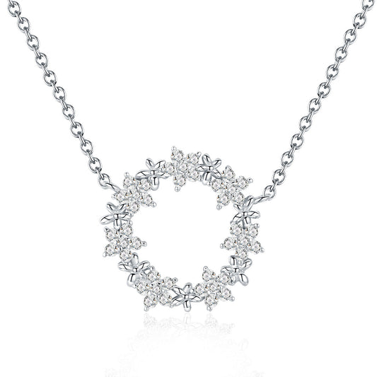 925 Sterling Silver Necklace with Pendant 1.6cm for Women