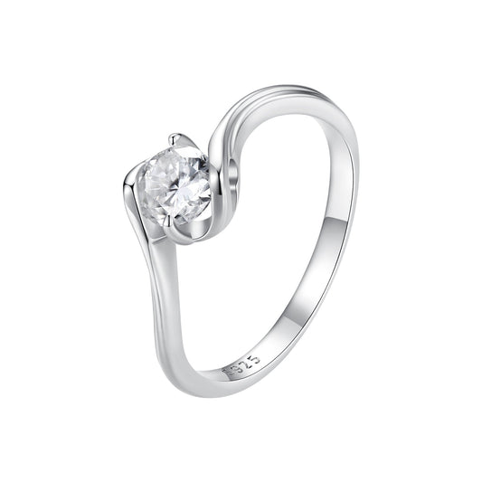 Bague pour femme en argent sterling 925 et moissanite de 5 mm