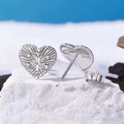 925 Sterling Silver Earrings with CZ in White Gold Plating for Women